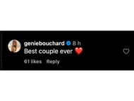 Bouchard's comment on Instagram